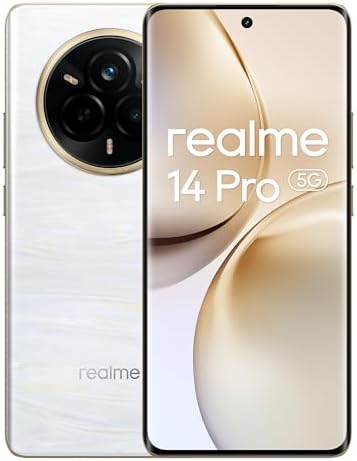 realme 14 Pro Smartphone 5G,Bianco,Fotocamera Sony IMX882 OIS AI,Design che cambia colore sensibile al freddo,Batteria 5130 mAh,18GB(8+10espansione)+256GB,Esclusiva Amazon(Nessun adattatore)