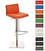 Produktbild CLP Design Edelstahl-Barhocker BRISBANE mit Lehne, höhenverstellbar 55 - 78 cm, gepolstert orange