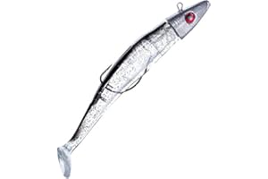 Delalande Leurre Souple Shad Monte avec Tete Plombee Et Hamecon Texan Swat Shad Monte - 11Cm - 15G - 152 Argent Holo Paillete Dos Noir