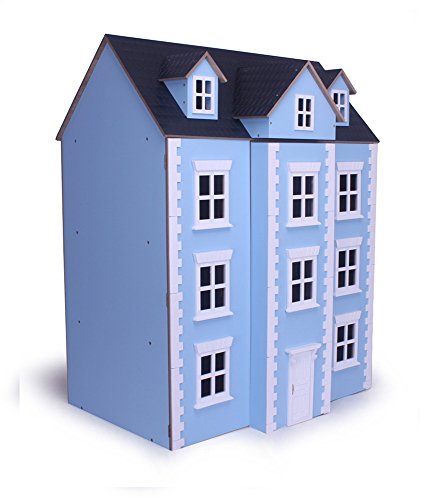 Three Storey Blue Georgian Dolls House 1:12 scale