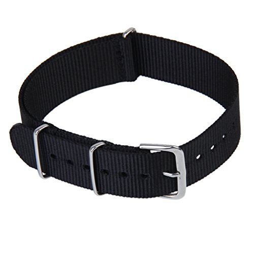 Preisvergleich Produktbild Uhr Armband Uhrarmband Schwarz Militärarmee Nylon Band Armbanduhr Bandwechsel 20mm
