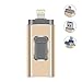Produktbild B&H-ERX USB Flash Drives,3 in 1 Dual USB Jump Drive Memory Stick 16GB 32GB 64GB 128GB 256GB Thumb Drive Externe Speicher-Speicher-Erweiterung für Apple iOS Android Computer,Gold,256GB