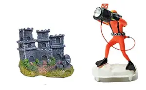 AQUAPETZWORLD Decorative Ornaments/Accessories for Fish Tank Aquarium Decoration (Scuba Diver with Killa)