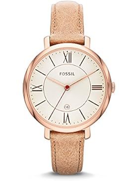 Fossil Damen-Armbanduhr Jacqueline Analog Quarz One Size, creme, beige/creme/rosé
