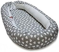 Baby Nest for Newborn, Pod Bedding,Travel, cot,carrier, for Sleep- Grey with Hearts (125)