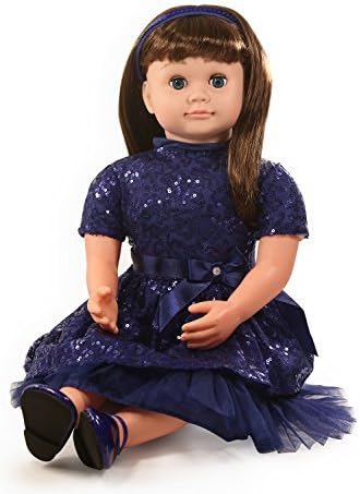 Ask Amy Talking Interactive Singing Storytelling Smart Educational Doll Brunette Blue Sparkles Dress by Ask Amy