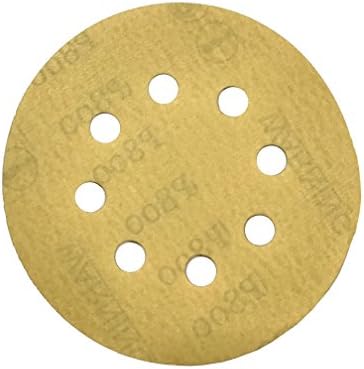 Karebac K3-585-240 Gold GoldStearated Aluminum Oxide240 Grit Dustless Hook & Loop Sanding Discs with 5" x8 Hole (50 Pack)