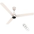Polycab Wizzy Plus 1200mm 5-Star BLDC, Remote Ceiling fan for Living Room| 55% Energy Saving, 100% Copper, High Air Delivery, Reversible & Timer | 3+1 yr Warranty【Beige Rosegold】