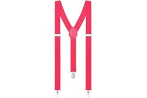 Taffstyle® Damen Herren Bunte Neon & Uni Farben - Y Form - Hosenträger mit 3 Clips