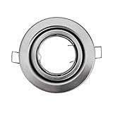 aro foco halogeno Tamaño: ø82 x 25 mm. GU10 Aro Redondo Basculante Niquel Satinado