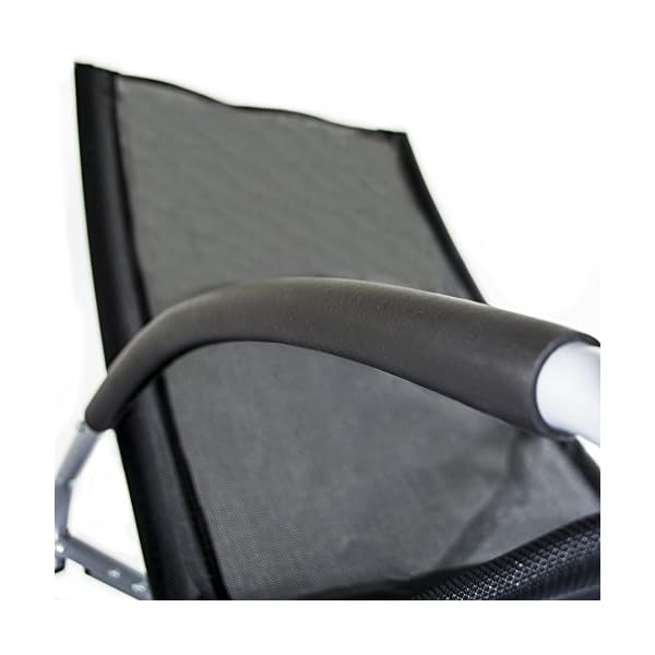Trueshopping Como Leisure Chair Foldable Black Easy Care Textilene Fabric Rocking Chair Light Convenient Practical and Stylish. Gentle Slight Rocking Motion very relaxing - Image 7