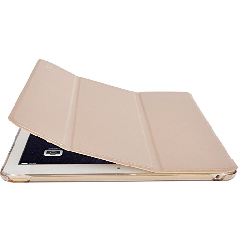 Neues iPad 2017 iPad 9.7 Zoll Hülle iBetter Neues iPad 2017 iPad 9.7 Zoll Prime Ultra Slim PU Leder Tasche Smart Case Hülle Schutzhülle Tasche Transparente Rückseite mit Leichte Ständer Funktion für Neues iPad 2017 iPad 9.7 Zoll Tablet (Gold) - 5