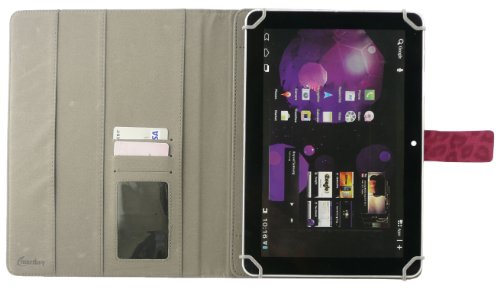 Emartbuy® Medion Lifetab S10346 10.1 Zoll Tablet Universalbereich Faux Wildleder Leopard Hot Rosa Multi Winkel Folio Executive Case Cover Wallet Hülle Schutzhülle mit Kartensteckplätze + Hot Rosa Eingabestift - 5
