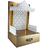 Sangam Ad WPC Wooden Temple with LED Light for Home &amp; Office | Pooja Mandir (Size 12X10X18 LxWxH)