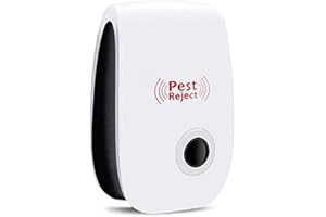 Azarton hermhoffer BugShieldBug | Ultraschall-Schädlingsabwehrgerät, steckbar, ohne Chemie, für Milben, Flöhe, Bettwanzen, Mücken, geräuschlos, sicher für Haustiere (4Stück,Weiß)