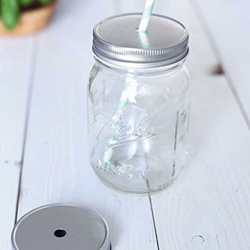 4 Stk. Deckel mit Loch – GOLD für Ball Mason Jar - 2