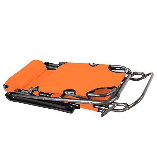 2x Smartfox Sonnenliege Gartenliege Strandliege 3 Sitz-/Liegepositionen ca. 180 cm Orange - 