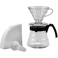 Hario Einsteigerset Kaffee 4 teilig Glas schwarz V60 Craft Coffee Maker 17, 3 x 24, 5 x 13 cm