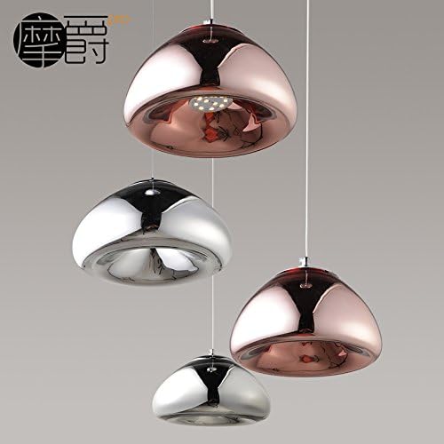 JJ Modern LED Pendant Lights Fixture European style American brass bowl glass chandeliers tom dixon creative design LED light and stylish light C,30*14cm, silver,220V-240V