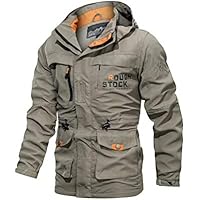 Men's Waterproof Jacket Casual Autumn Winter Long Sleeve Hooded Zipper (XS)