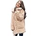 Produktbild Longra Damenmantel Wintermantel Winterparka Lang Fleecejacke Teddyjacke Teddy-Fleece Mantel mit Reverskragen Warm Winterjacke übergangsjacke Strickfleecejacke Plüschjacke Outdoorjacke (s, Khaki)