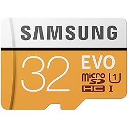 Samsung EVO - Tarjeta de memoria microSD de 32 GB (MicroSDXC EVO, 32 GB, MicroSDXC, Clase 10, 95 MB/s, UHS-I, IPX7), Naranja/Blanco