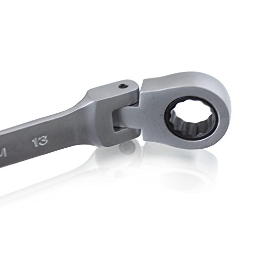 BITUXX® 12 Teiliges Gelenk Ring-Maulschlüssel Ratschenschlüssel Ringschlüssel Gabelschlüssel Ratschen Knarren Gelenkschlüssel Schlüssel Werkzeug Set 72 Zähne / 5 Grad Rückstellwinkel / Größen 6 mm bis 19 mm - 4