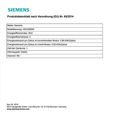 Siemens EQ231EK02 Einbau-Herd-Kochfeld-Kombination / A / Kochfeld: Ceran/Glaskeramik / Herdfarbe: Edelstahl / 3D-Heißluft Plus / Automatische Schnellaufheizung / Elektronik-Uhr inkl. Timer - 3