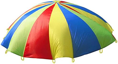 ChicSoleil Kids Play Parachute Multicolored Play Tent for Kids Play Games Indoor Outdoor Activity