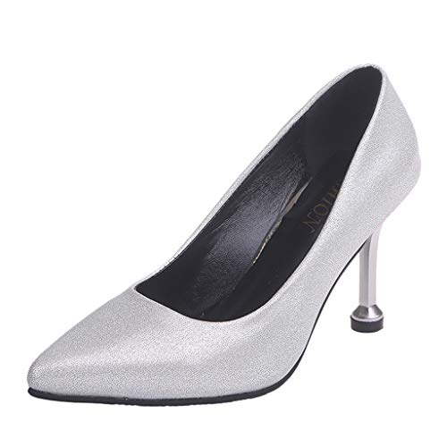 Preisvergleich Produktbild JUSTSELL Damen Spitze Pumps Mit Pfennigabsatz Lack Flandell Kleid-Partei Cocktailparty Kleid Passend Klassische Büro Brautjungfer Schuhe