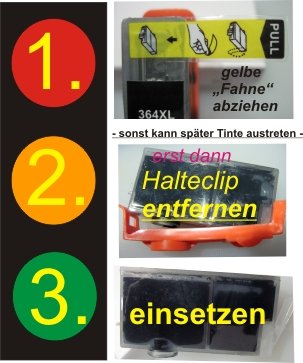pripa – 1 kompatible 364 XL – bk schwarz – HP + Chip + Füllstandsanzeige - 5