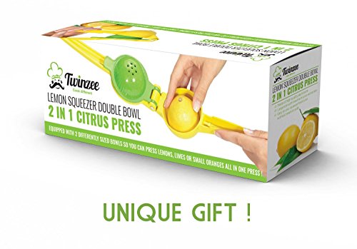 Twinzee Zitronen- und Limettenpresse mit zwei Aufsätzen – Zitronenpresse in einzigartigem Design – aus Aluminium - 9