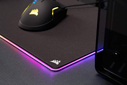 Corsair MM800C - Alfombrilla de Rat  n para Juego  Medio  15 Zonas RGB  Superficie Pa  o  Tela   Negro