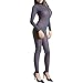 Produktbild Bellelove  Korsett Dessous Jumpsuit, Frauen gestreiften sexy Body Reißverschluss mit Langen Ärmeln öffnen Unterwäsche Set