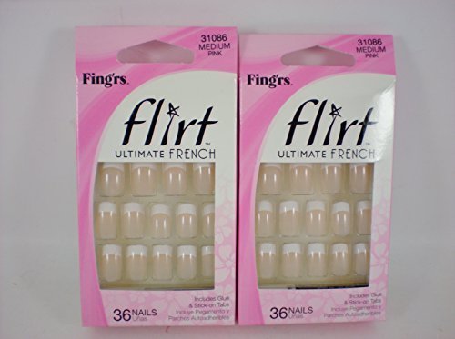 FING'RS flirt ultimate french 36 false nails 31086 medium pink (pack of 2)