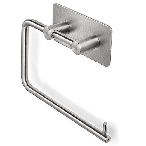 ViZe Papierrollenhalter Selbstklebend Toilette WC Edelstahl Küchenrollenhalter Wand 3M Selbstklebender 304 Edelstahl Toilettenpapierhalter Rollenhalter für Badezimmer ohne Bohren