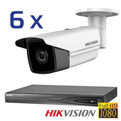 Preisvergleich Produktbild 6x Hikvision DS-2CD2T42WD-I5(4mm) 4 MP Bullet Überwachungsset
