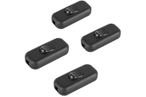 M EGA MEGACUBE Zwischenschalter 6A 2-polig und 3-polig, Schnurschalter für Kleingeräte oder Lampen, schwarz - 4 Stück