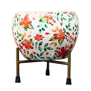 Arstory Gardening Iron Stand with Painted Pot (Model 1206D)
