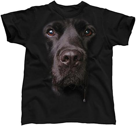 Big Face Animal Labrador, Men's T-Shirt, Black, XX-Large