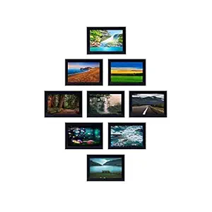 Momscreations Collage Individual Photo Frames, Set of 9,Wall Hanging (9pcs - 4x6 inch, Black Frames)