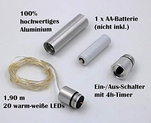 ᐅ 3er-Set LED-Flaschenlichterkette mit Metall-Korken | | Die Hausbar