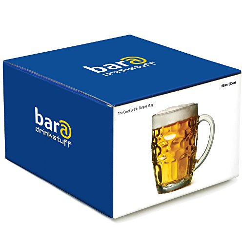 Bierkrug – Der tolle britische Noppenkrug 0.5 Liter – 4er-Packung | bar@drinkstuff Noppenkrüge, Pint-Krüge, Pint-Kannen, Noppenkrüge, Glaskannen | Traditionelle Glas-Pintkannen | Genoppte Bierkannen | Oktoberfest, Becher Bierglas / Bierkrug - 6