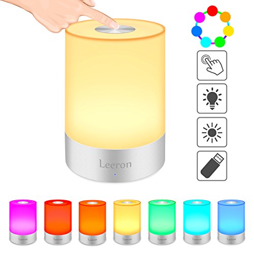 Preisvergleich Produktbild Nachttischlampe LED Touchscreen kabellos, Lampe Ambiente Beleuchtung von Nacht mit Touchscreen und das Modus drehbar des 256 Farben