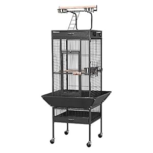 Comprar Yaheetech Jaula para Pájaros Jaulas Grandes para Canarios Loros Jaula Metal Grande 80 x 76 x 172 cm Negro - Tiendas Online Envios Baratos o Gratis