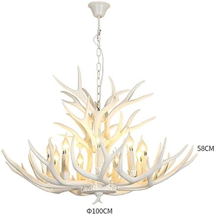＆Perfect **-White Antler Chandelier Nordic Modern Cafe Ceiling Lamp Restaurant Bar Bedroom Lighting, Luxury 9 White