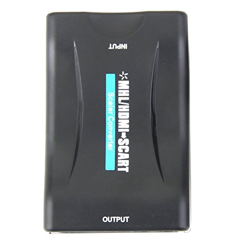 HDMI zu SCART Composite Video Converter - SODIAL(R)HDMI auf SCART Composite Video Konverter Stereo Audio Adapter + USB Kabel Schwarz