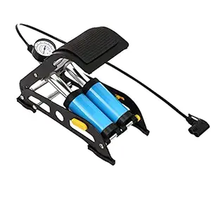 Hyndrix Floor Pump for Bike Car and Cycle Foot Bike Pump, Double Cylinder Tyre Foot Pump, Portable Car Air Pump, Foot Air Inflator with Pressure Gauge, Suitable for Bicycles, Motorcycles, Cars, Balls