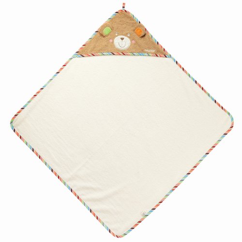 Preisvergleich Produktbild Fehn 091755 Kapuzen-Badetuch, 80 x 80 cm, ecru / braun