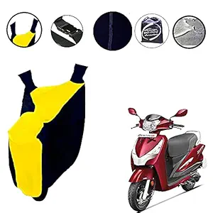 Auto Pearl - Yellow and Blue Matty Bike Body Cover with Mirror Pockets Buckle Belt for - Hero Destini 125